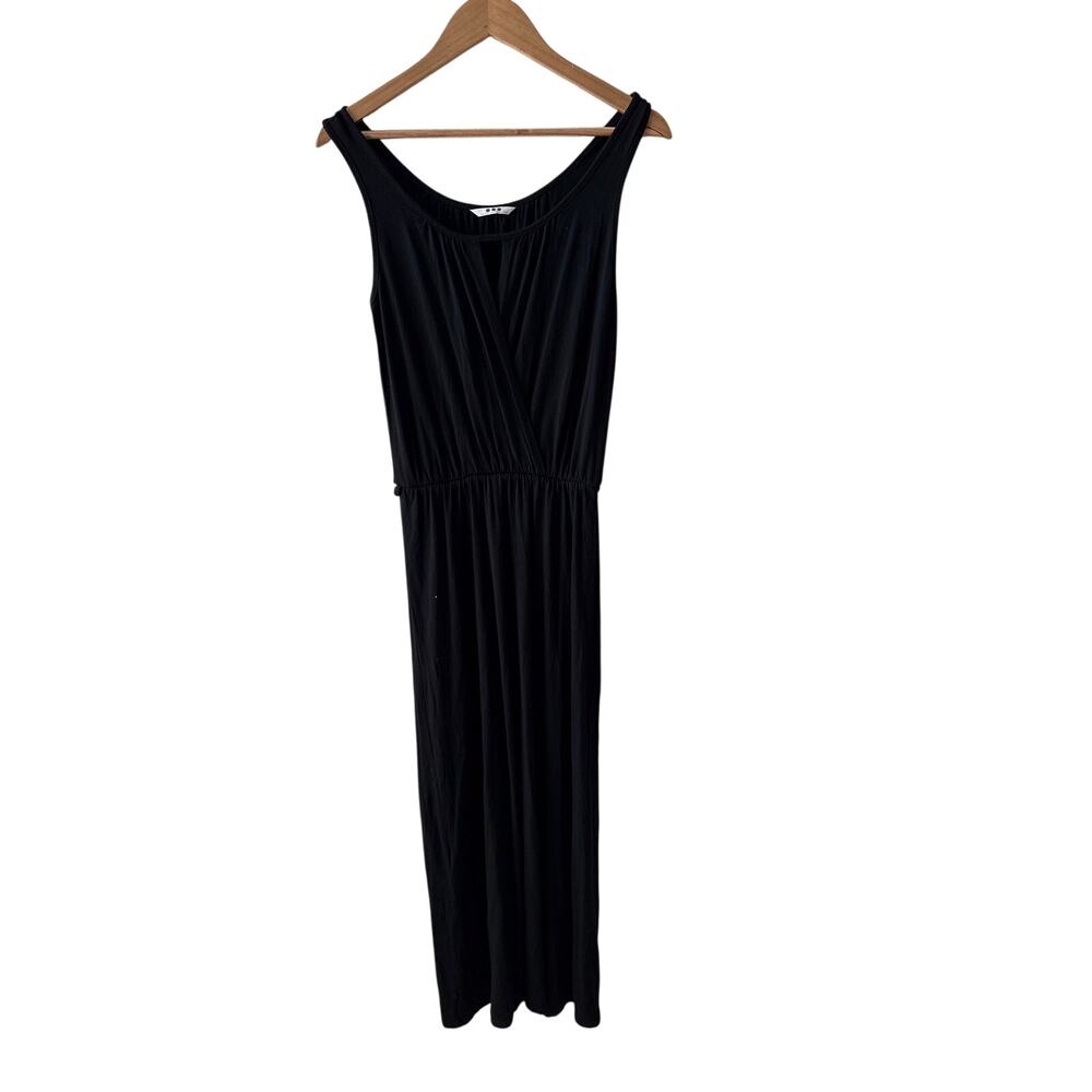 Three Dots Black Viscose Maxi Tank Dress Size XS Made in USA Minimalist